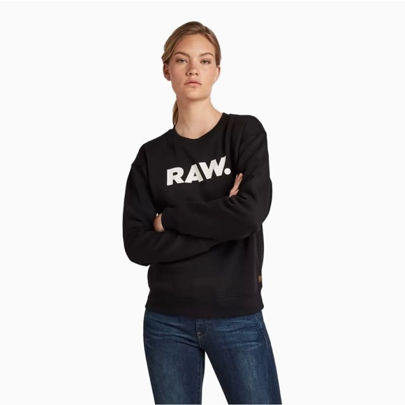 G-Star Tops - G-Star Black Sweatshirt with White Logo